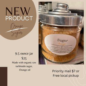 New Raw Organic Turbinado Orange Oil Infused Sugar Perfect Gift